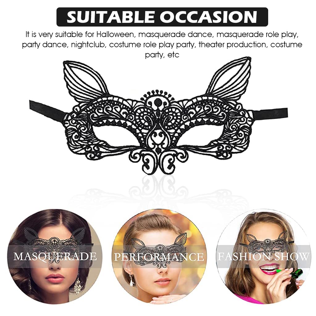 PATPAT Set of 2 Masquerade Masks Lace Eye Mask Cat Ears Headband for Women, Cute Halloween Mask Party Mask Costume for Cosplay Carnival Party Halloween Christmas Valentine Day (Elf) PATPAT Set of 2 Masquerade Masks Lace Eye Mask Cat Ears Headband for Women, Cute Halloween Mask Party Mask Costume for Cosplay Carnival Party Halloween Christmas Valentine Day (Elf)